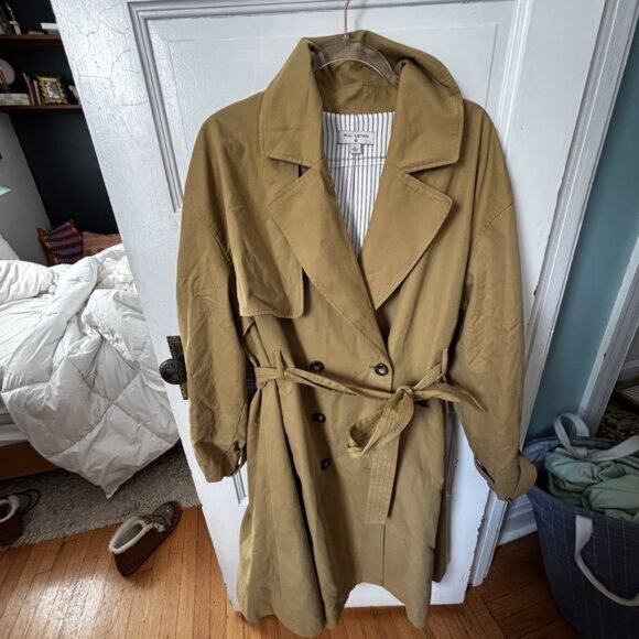 NILI LOTAN x Target Womens 1X Pleated Back Trench Coat Khaki - Picture 6 of 6